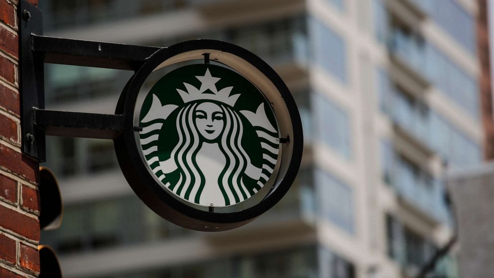 PHOTO: The Starbucks logo it's seen outside a store, May 29, 2018, in Philadelphia. 