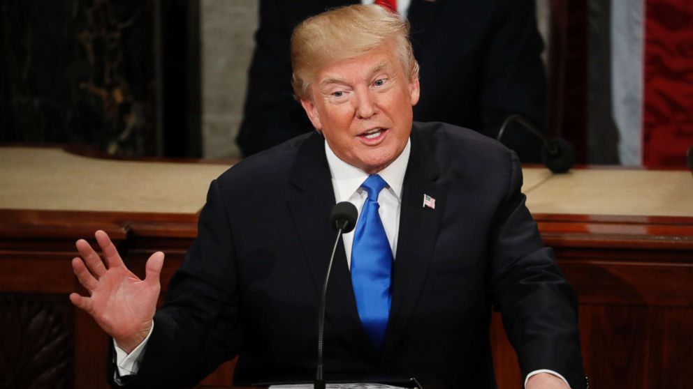 President Donald Trump delivers his State of the Union address to a joint session of Congress on Capitol Hill in Washington, Jan. 30, 2018.