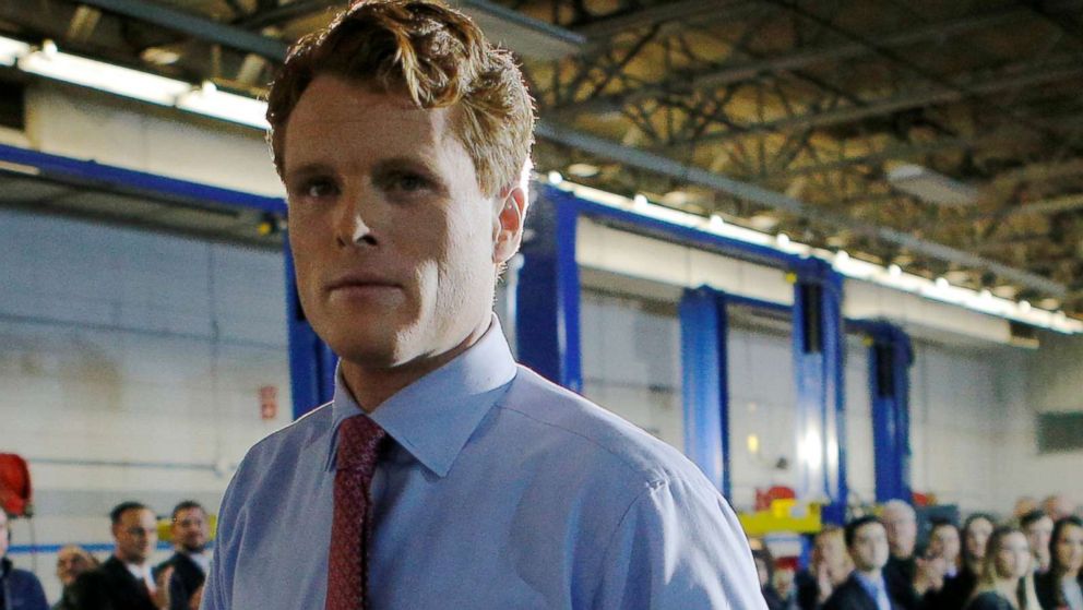 PHOTO: Rep. Joe Kennedy III leaves the stage after delivering the Democratic rebuttal to President Donald Trump's State of the Union address in Fall River, Mass., Jan. 30, 2018.