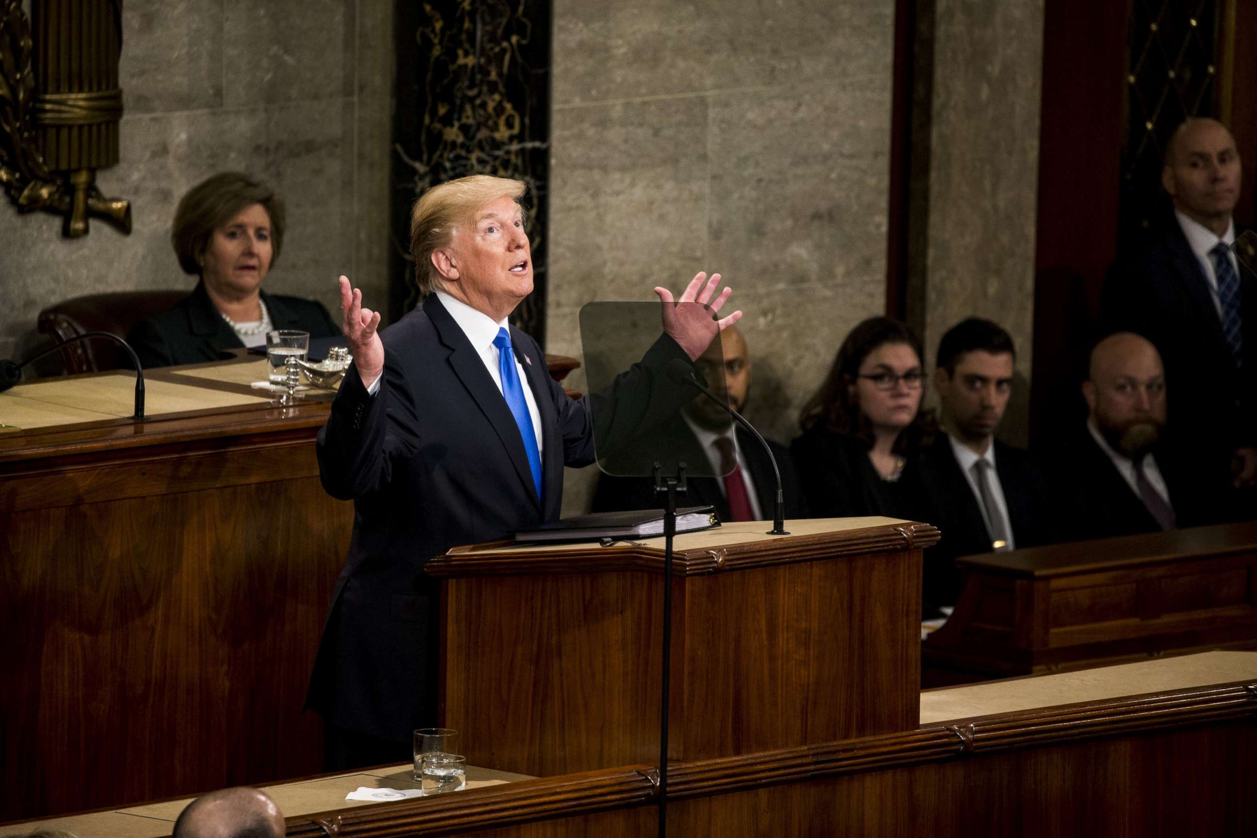 PHOTO: President Donald Trump delivers his first State of the Union address to Congress and the country in Washington, Jan. 30, 2018.