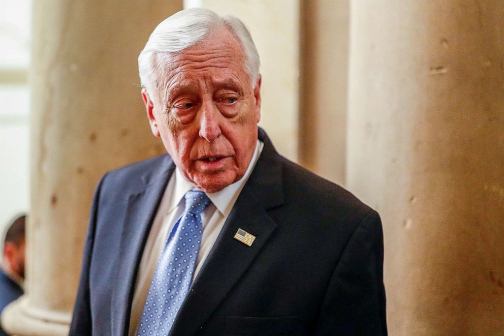 PHOTO: House Majority Leader Steny Hoyer walks inside the U.S. Capitol in Washington, Dec. 18, 2019.