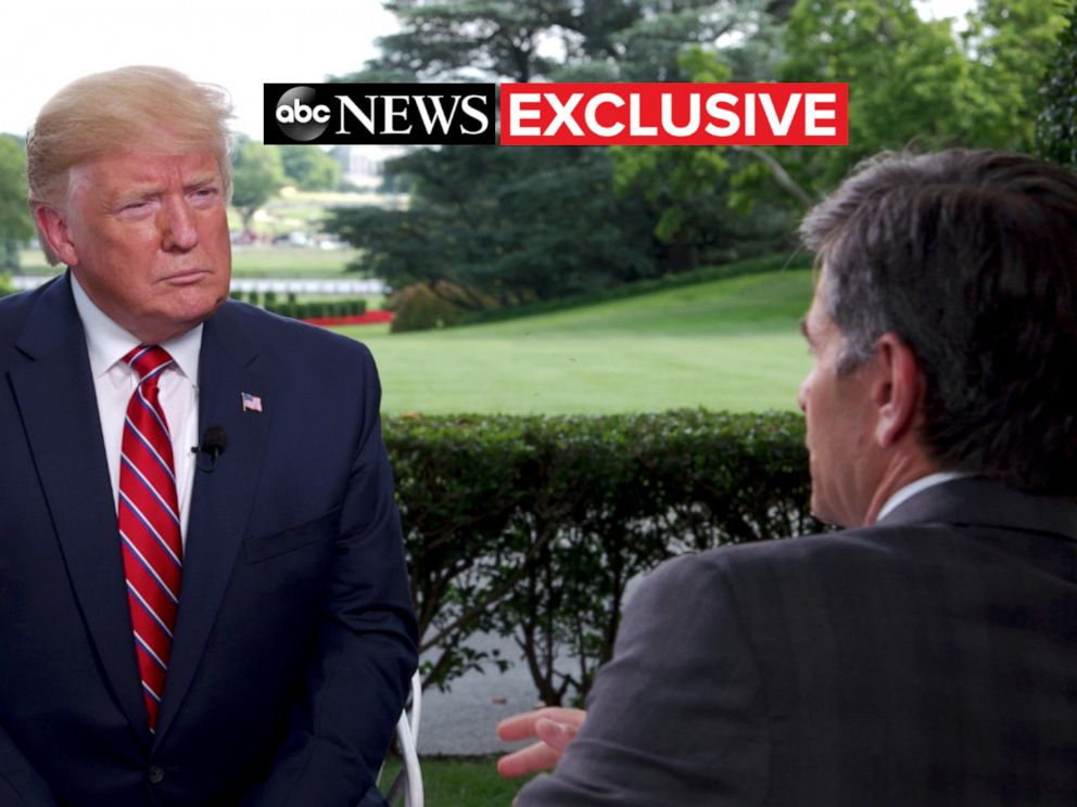 PHOTO: ABC News George Stephanopoulos meets with President Donald Trump at the White House in Washington on June 12, 2019.