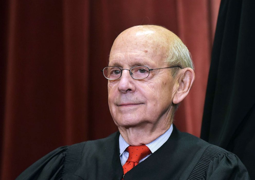 PHOTO: Associate Justice Stephen Breyer poses for the official group photo at the Supreme Court in Washington, D.C., Nov. 30, 2018.