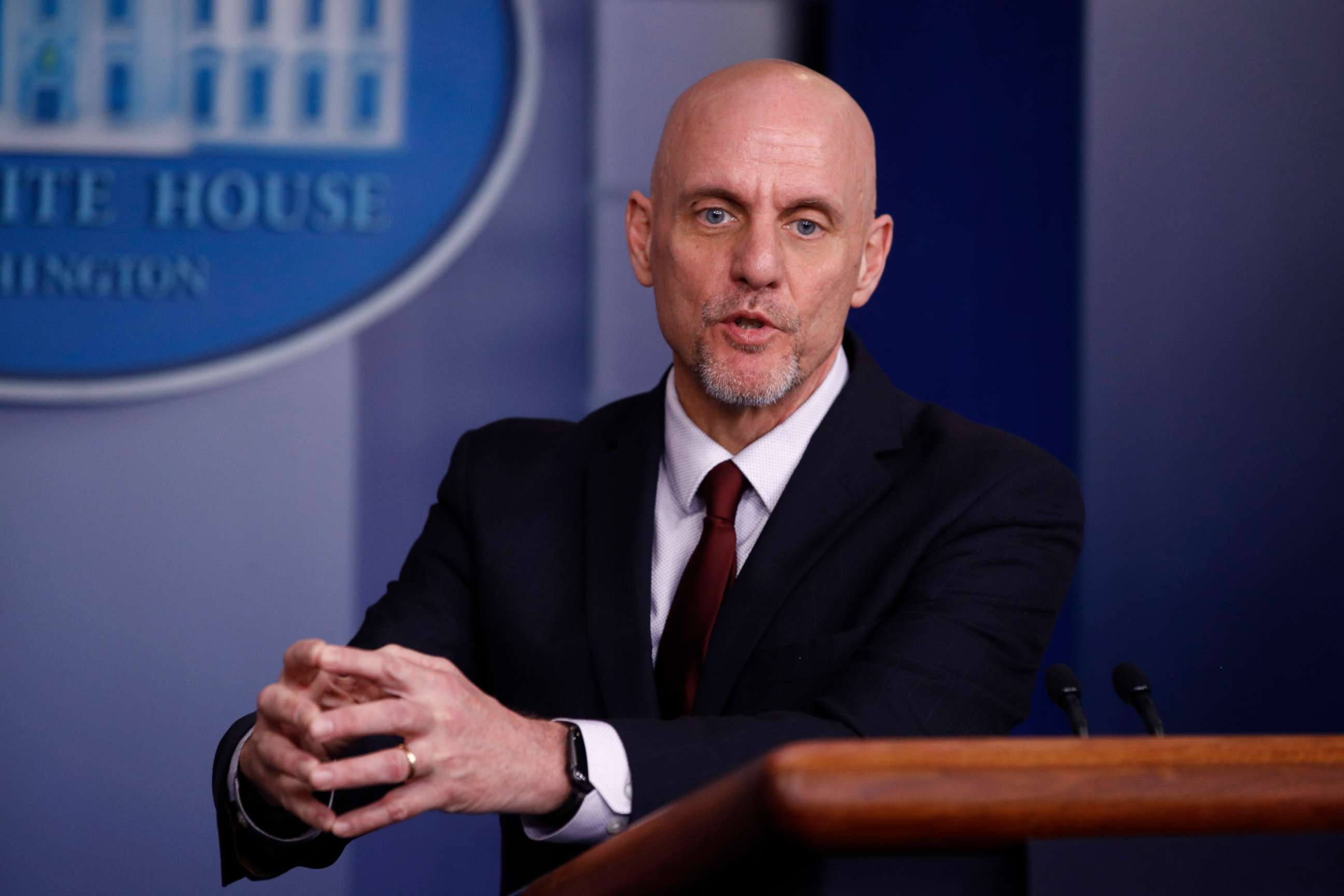 PHOTO: Food and Drug Administration Commissioner Dr. Stephen Hahn speaks during a coronavirus task force briefing at the White House, April 4, 2020, in Washington.