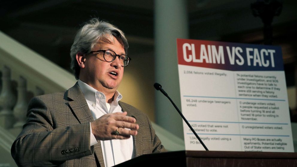 PHOTO: Gabriel Sterling, Voting System Implementation Manager of Georgia Secretary of State's office, speaks at a news conference at the State Capitol in Atlanta, Jan. 4, 2021. 