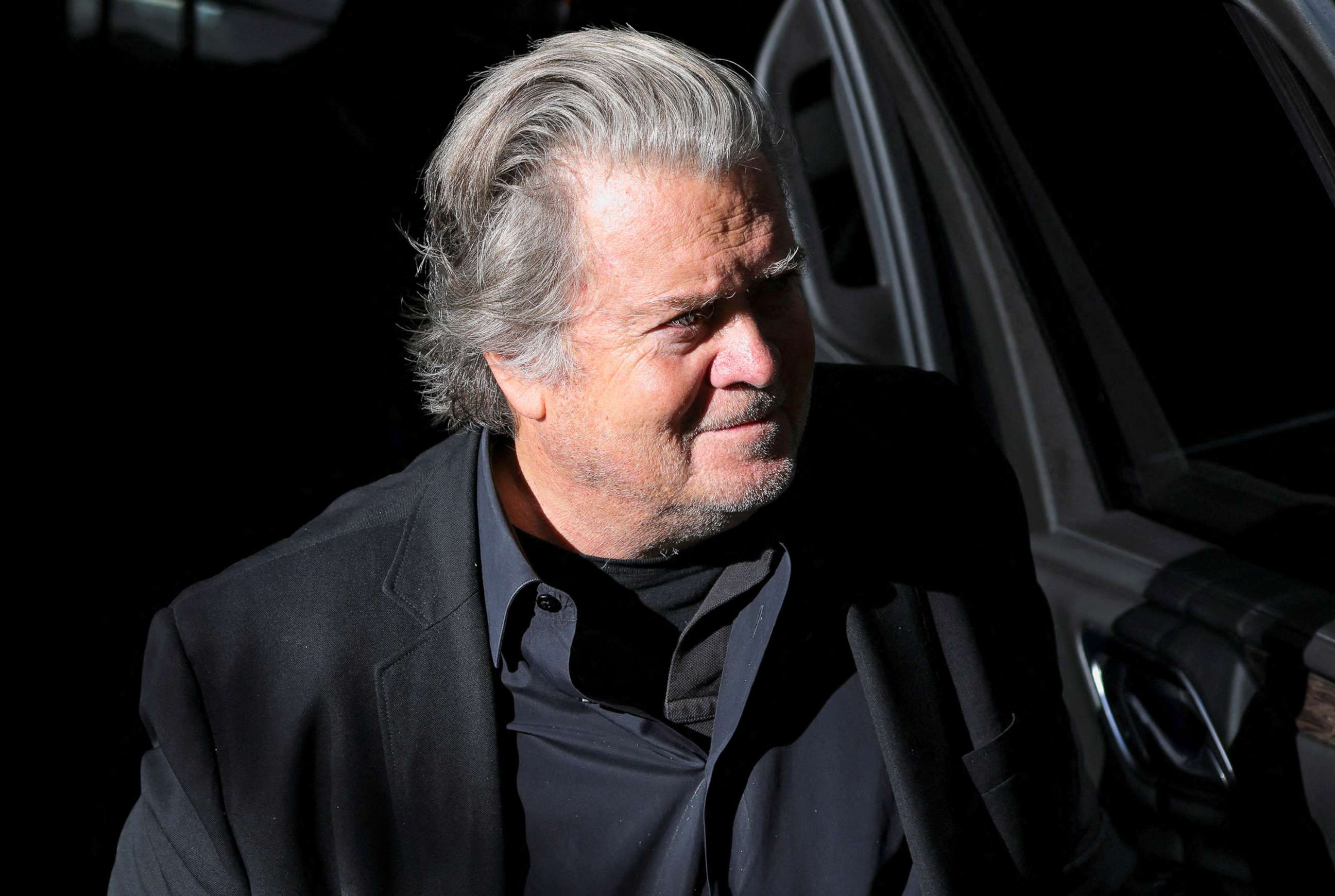PHOTO: Former U.S. President Donald Trump's White House chief strategist Steve Bannon arrives at the Manhattan District Attorney's Office in New York, Sept. 8, 2022. 