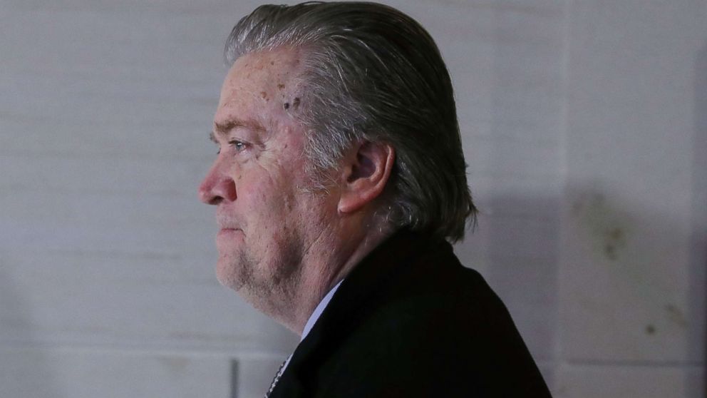 Steve Bannon, former adviser to President Trump, arrives at a House Intelligence Committee closed door meeting, Jan. 16, 2018 in Washington, D.C. The committee is investigating alleged Russian interference in the 2016 U.S. presidential election.