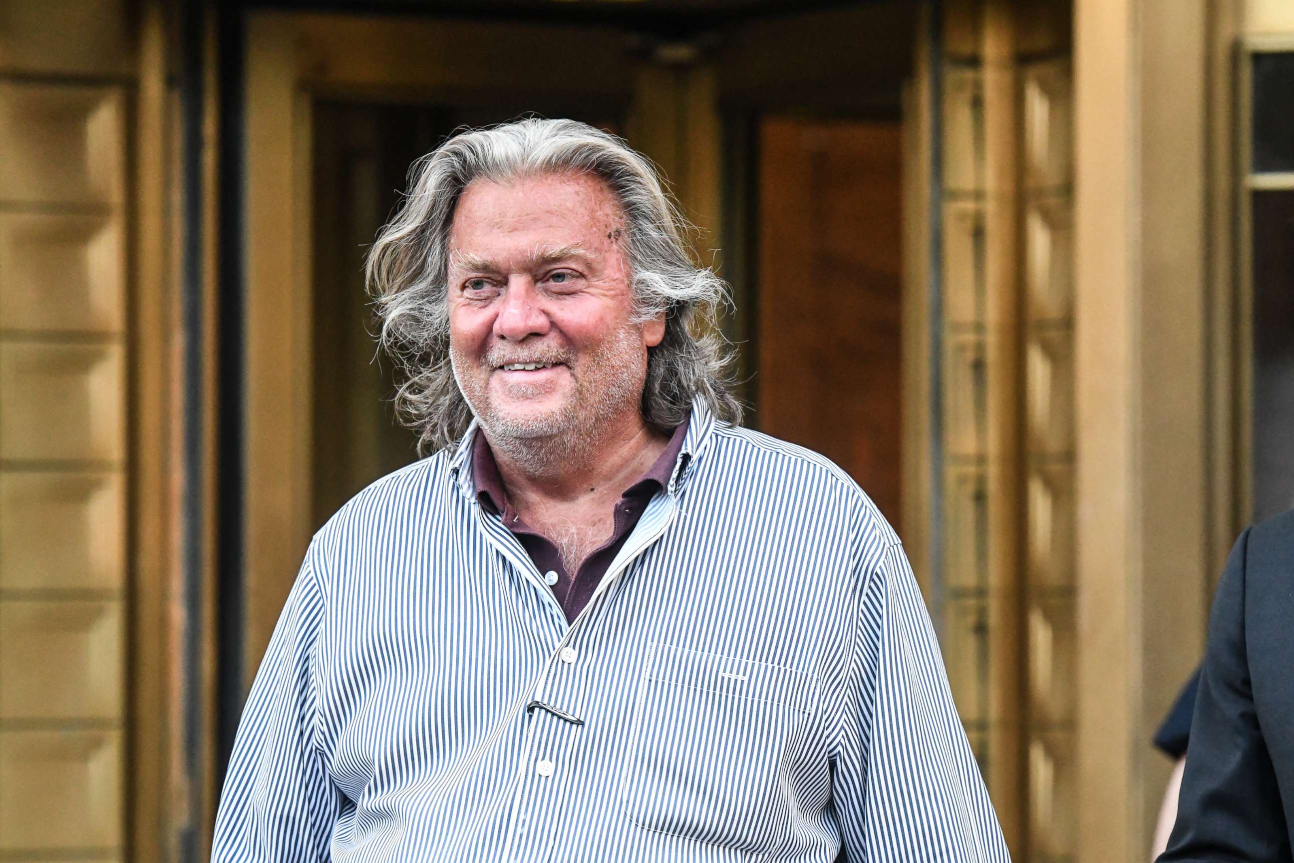 PHOTO: Former White House Chief Strategist Steve Bannon exits the Manhattan Federal Court on Aug. 20, 2020, in the Manhattan borough of New York.
