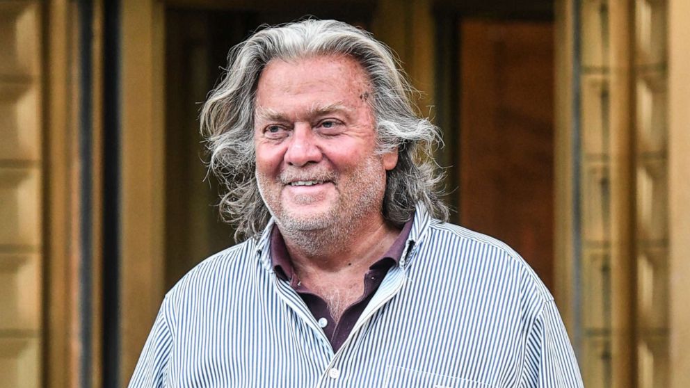 PHOTO: Former White House Chief Strategist Steve Bannon exits the Manhattan Federal Court on Aug. 20, 2020, in the Manhattan borough of New York.