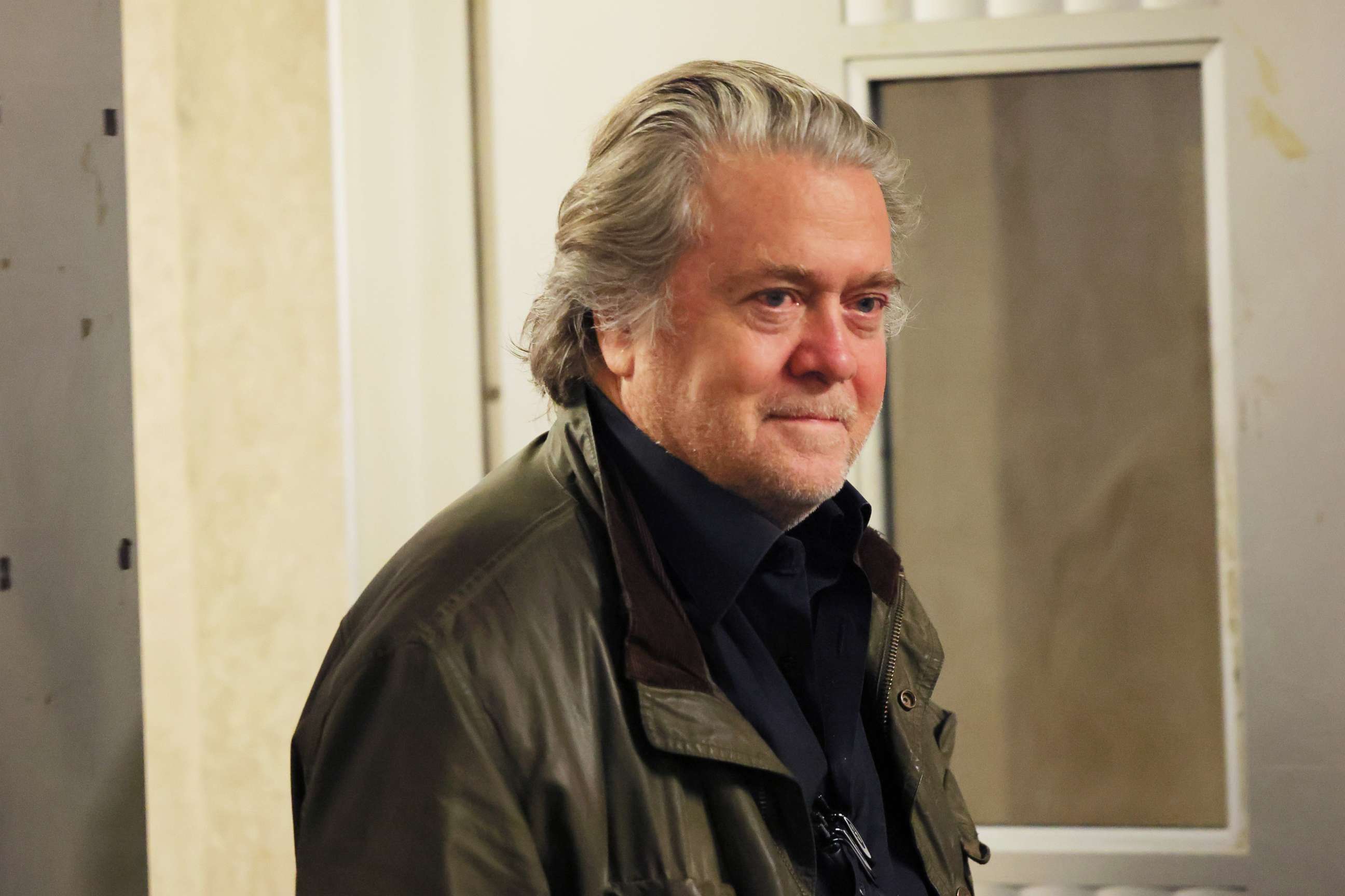PHOTO: Steve Bannon, former adviser to President Donald Trump, leaves after a court appearance at NYS Supreme Court on Oct. 4, 2022, in New York City.