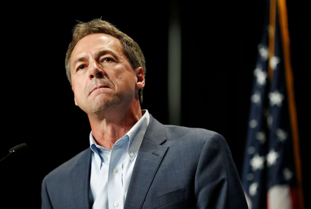 PHOTO: In this June 9, 2019, file photo, Democratic presidential candidate Steve Bullock speaks during the Iowa Democratic Party's Hall of Fame Celebration in Cedar Rapids, Iowa.