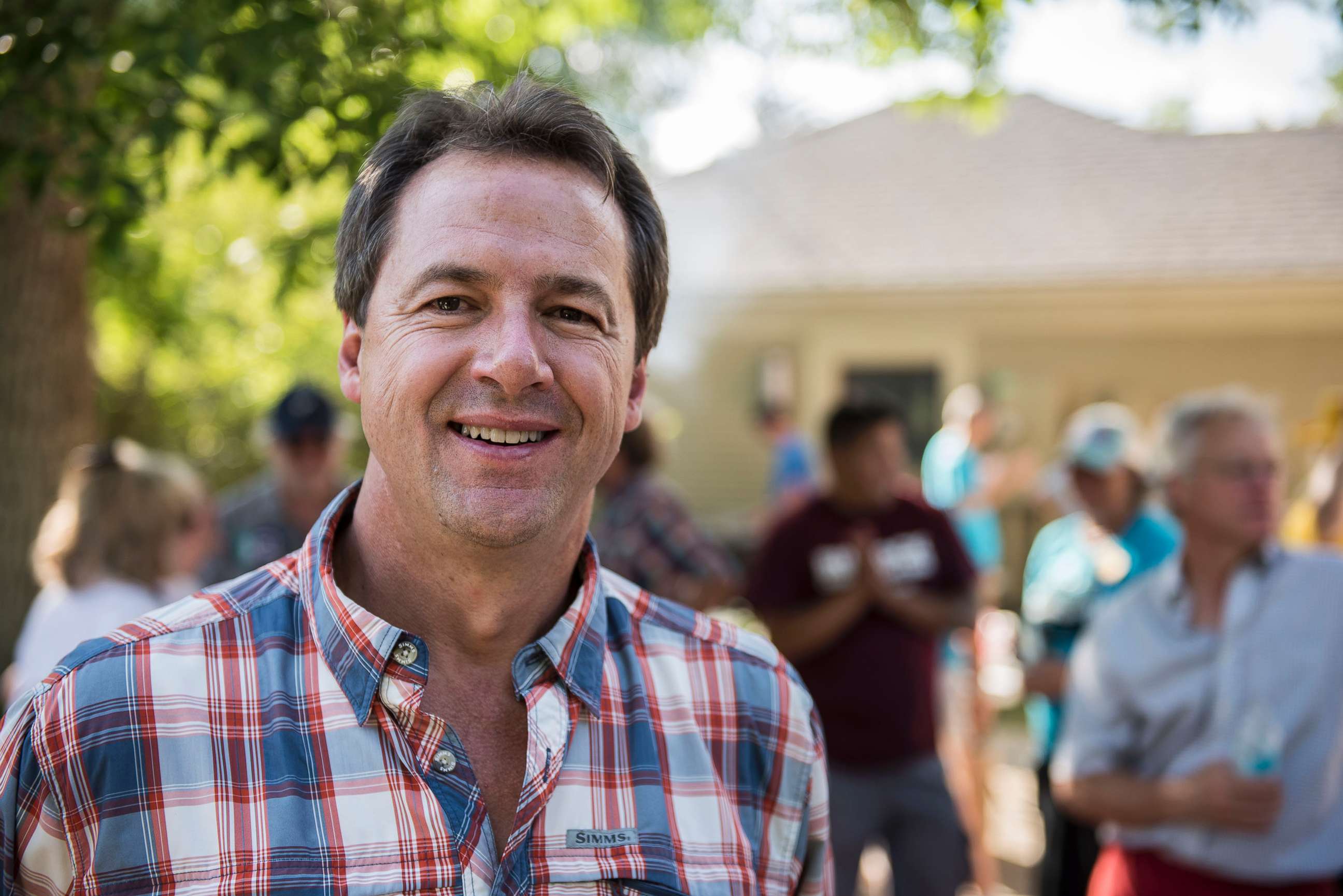 PHOTO: Montana Governor Steve Bullock campaigning at a democrats gathering in Livingston, Montana on July 2, 2016.