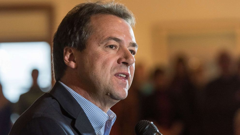 PHOTO: Montana Governor Steve Bullock speaking after Department of Interior Secretary Sally Jewell announced a two year moratorium on gold mining exploration on Department of Interior land along northern border of Yellowstone National Park, Nov.21, 2016.