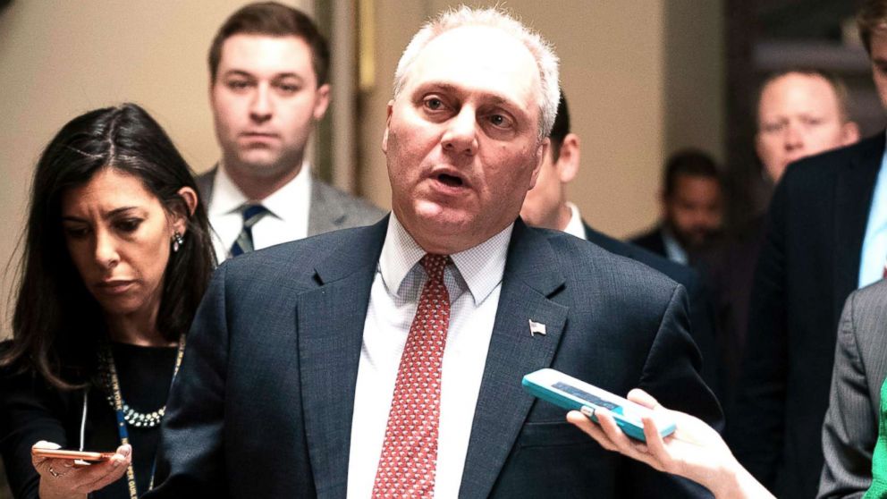 PHOTO: Republican Representative from Louisiana Steve Scalise heads to the House floor to negotiate a budget vote to avert a government shutdown in the U.S. Capitol in Washington, D.C., Dec.20, 201