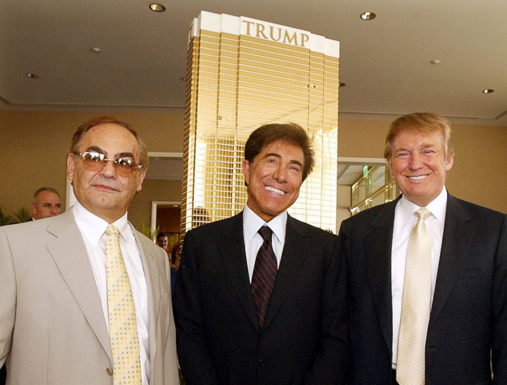 PHOTO: Kansas billionaire businessman Phil Ruffin, left, poses with Las Vegas developer Steve Wynn, and Donald Trump, right, July 12, 2005 in Las Vegas.
