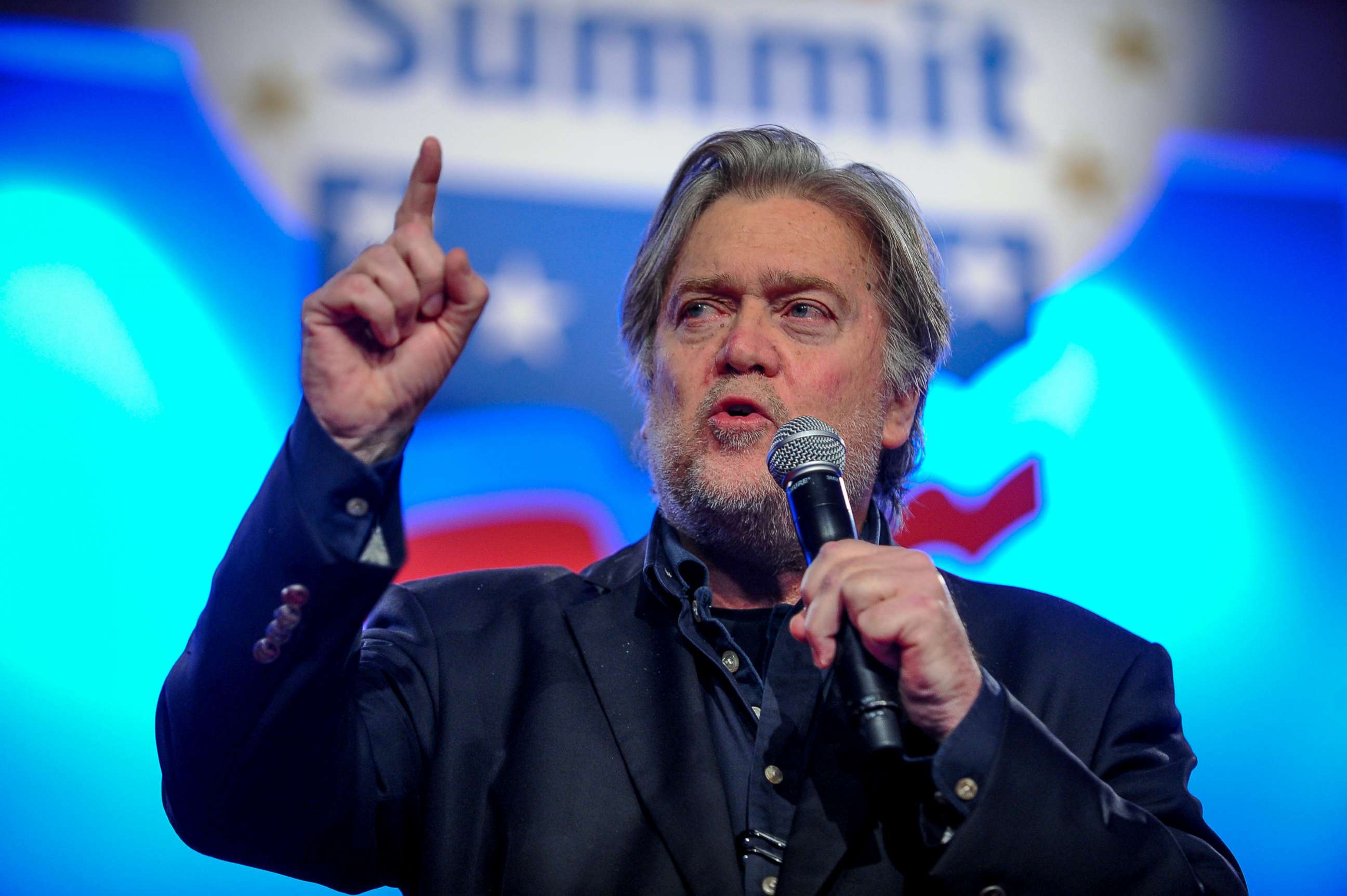 PHOTO: Former White House Chief Strategist Steve Bannon delivers remarks during the Value Voters Summit at the Omni Shoreham Hotel in Washington, D.C., Oct. 14, 2017.