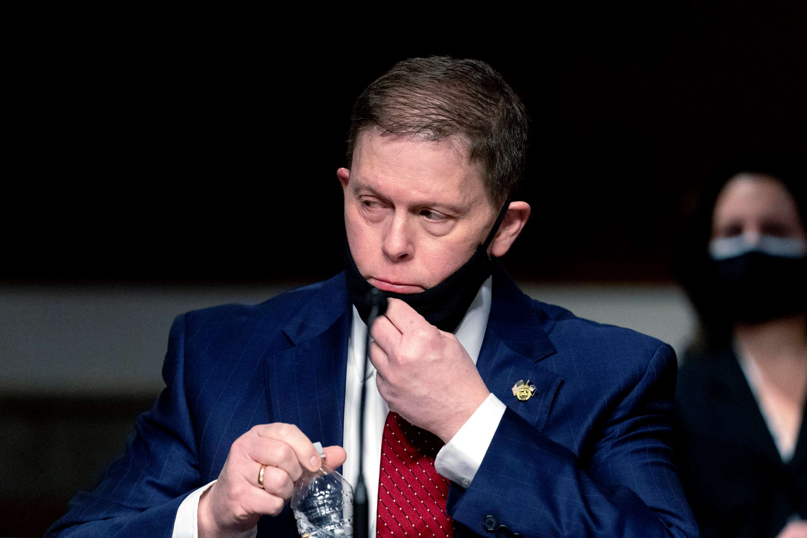 PHOTO: Former Capitol Police Chief Steven Sund arrives to testify before the Senate Homeland Security and Governmental Affairs & Senate Rules and Administration joint hearing, Feb. 23, 2021, in Washington, DC.