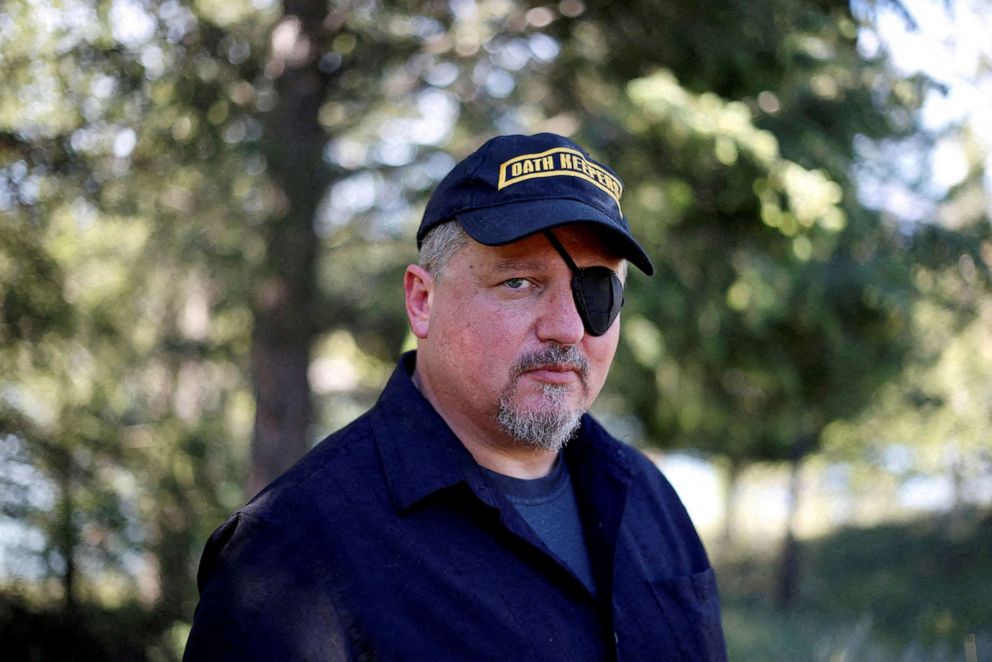 PHOTO: In this June 20, 2016, file photo, Oath Keepers militia founder Stewart Rhodes poses during an interview session in Eureka, Montana.