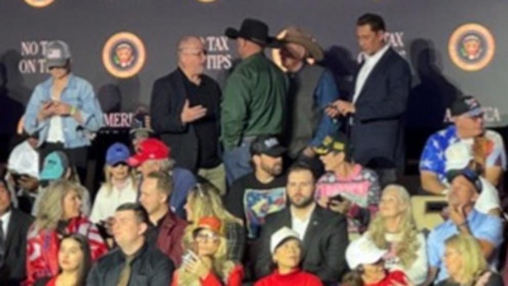 PHOTO: Oath Keepers founder Stewart Rhodes appears at the venue where President Trump will be speaking, in Las Vegas, Jan. 25, 2025.