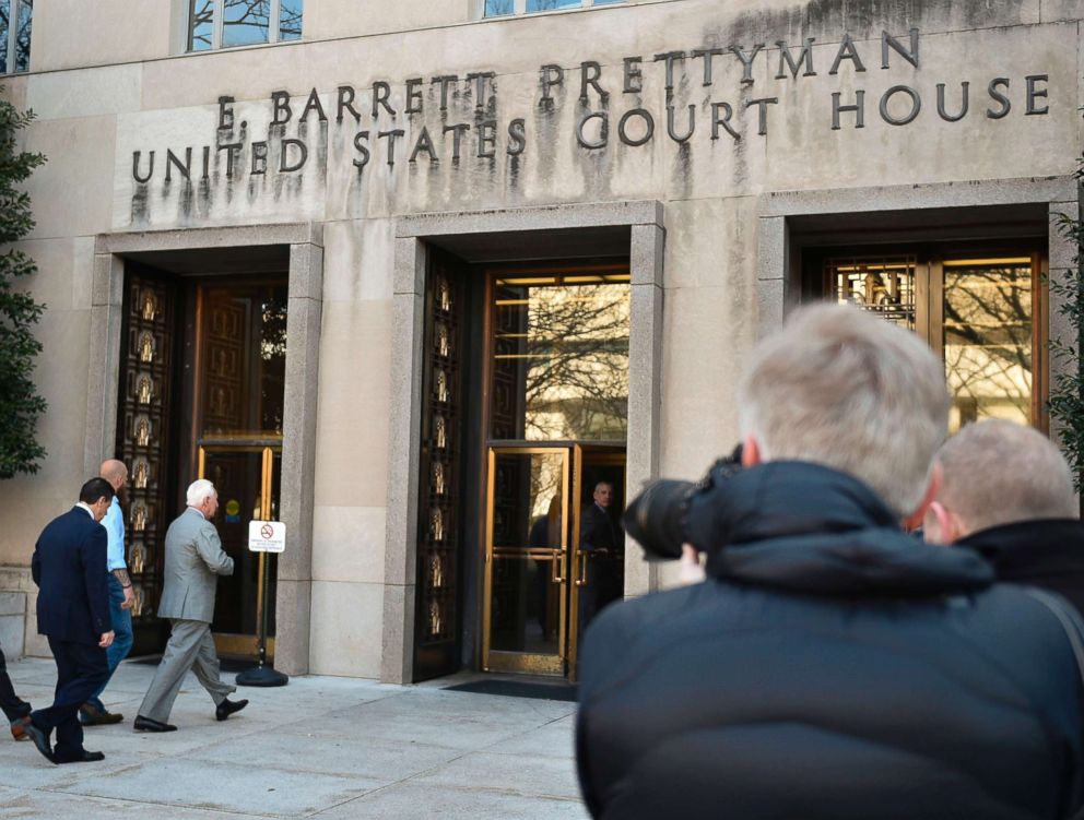 PHOTO: Roger Stone, an associate of President Donald Trump, arrives at District Court, for a court status conference in Washington D.C., March 14, 2019.