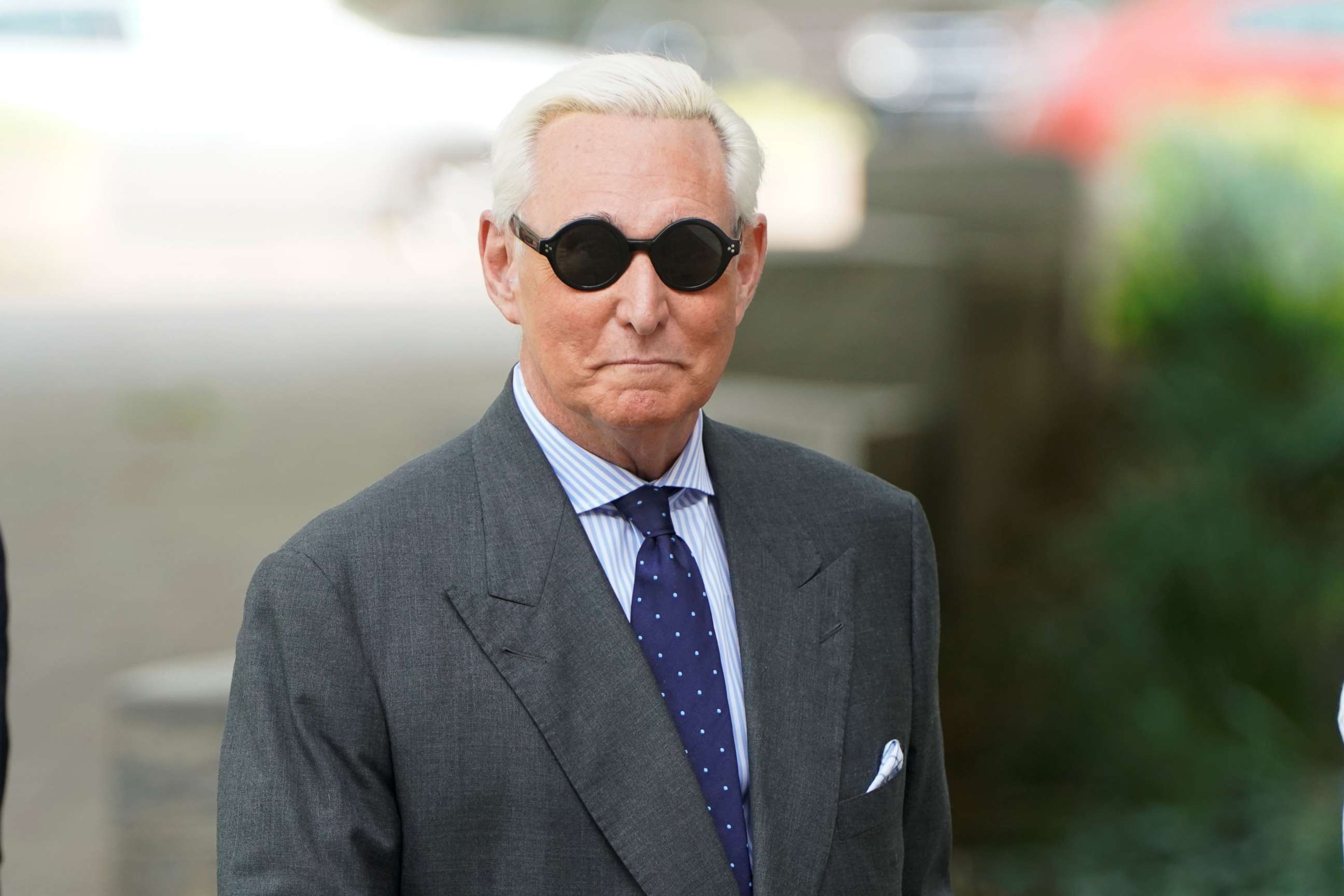 PHOTO: Roger Stone, longtime political ally of President Donald Trump, arrives for a status hearing in the criminal case against him brought by Special Counsel Robert Mueller at U.S. District Court in Washington D.C., April 30, 2019. 