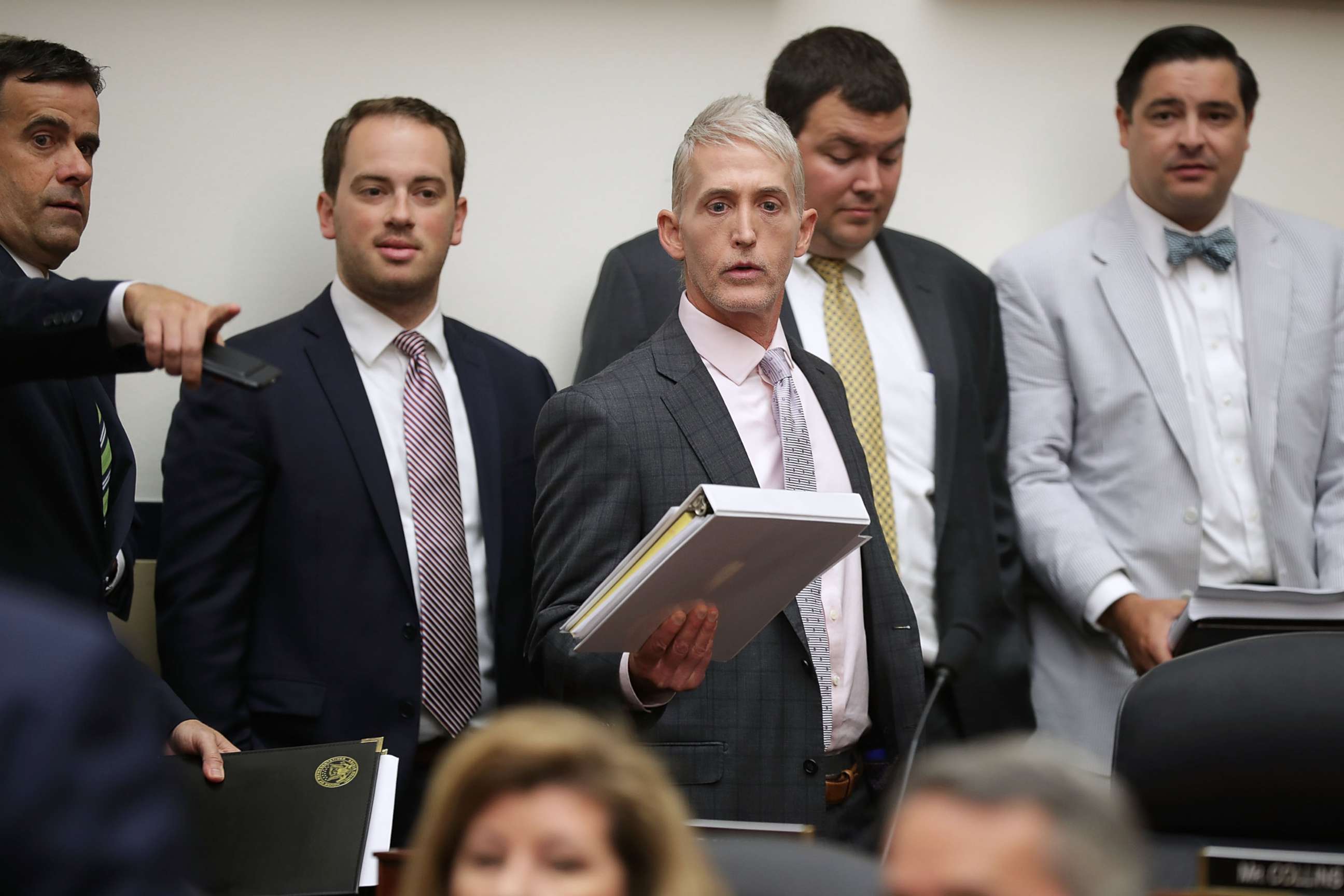 PHOTO: House Oversight and Government Reform Committee Chairman Trey Gowdy arrives for a joint hearing of his committee and the House Judiciary Committee on Capitol Hill July 12, 2018 in Washington.