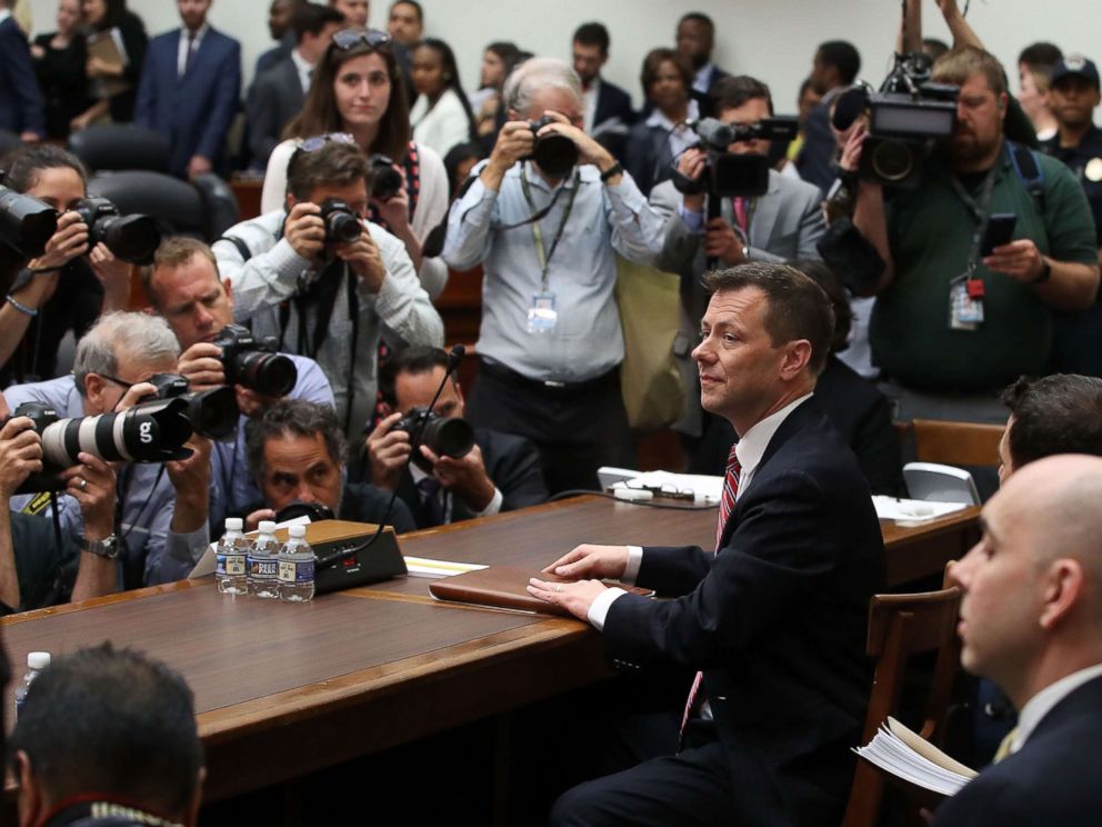 PHOTO: Deputy Assistant FBI Director Peter Strzok waits to testify before a joint committee hearing of the House Judiciary and Oversight and Government Reform committees, July 12, 2018 in Washington.