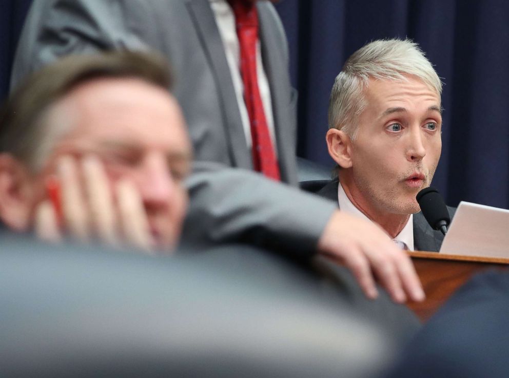 PHOTO: Rep. Trey Gowdy questions Deputy Assistant FBI Director Peter Strzok during a joint committee hearing in the Rayburn House Office Building, July 12, 2018, in Washington.