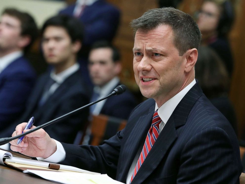 PHOTO: Deputy Assistant FBI Director Peter Strzok testifies before a joint committee hearing of the House Judiciary and Oversight and Government Reform committees on Capitol Hill, July 12, 2018, in Washington.