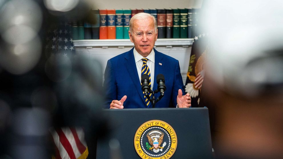 PHOTO: President Joe Biden delivers remarks regarding student loan debt forgiveness in the Roosevelt Room of the White House, Aug. 24, 2022.