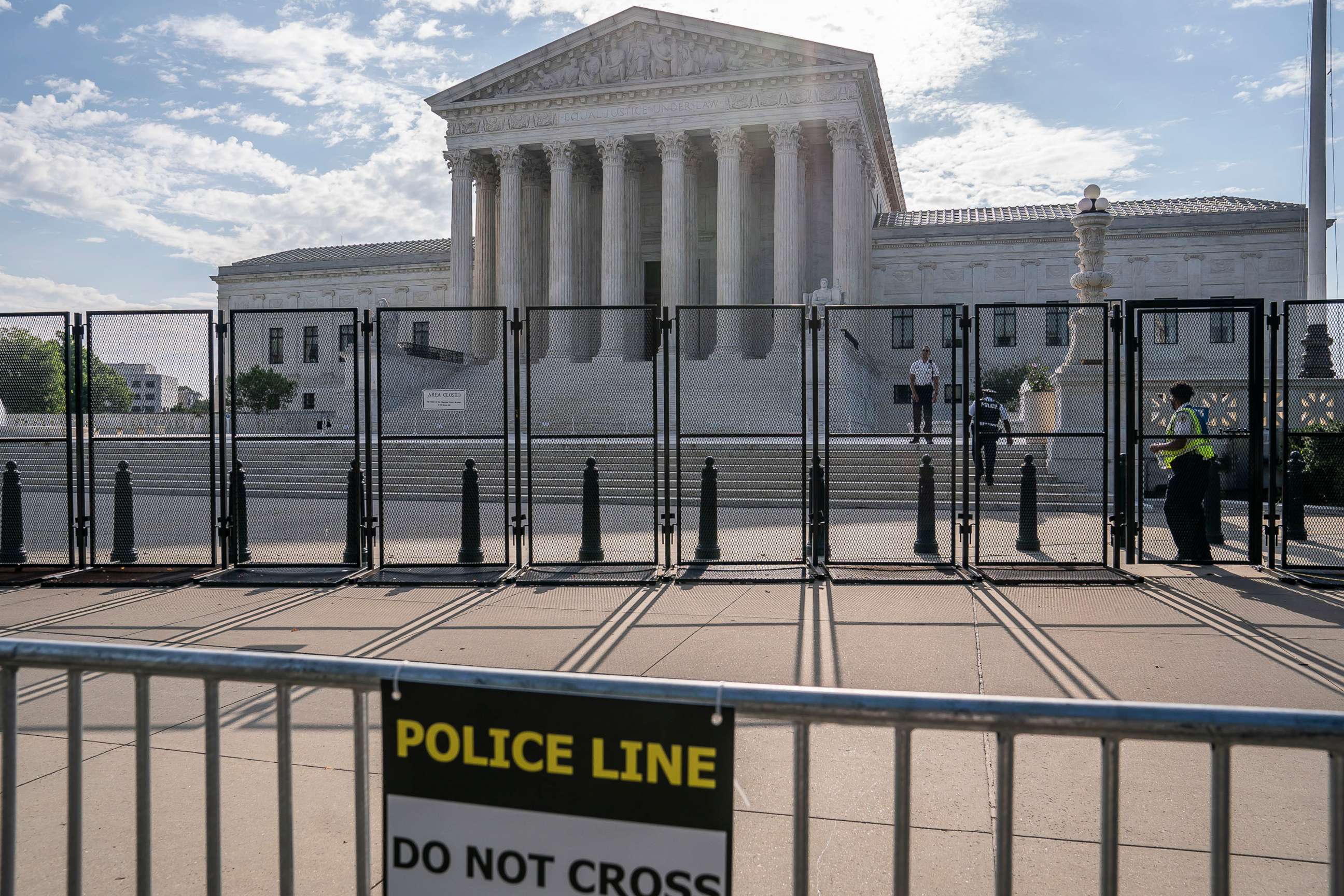 PHOTO: Security fencing surrounds the Supreme Court, June 8, 2022.