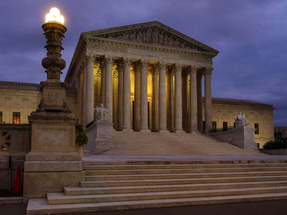 PHOTO: The U.S. Supreme Court building stands before dawn in Washington, D.C., Oct. 5, 2018.