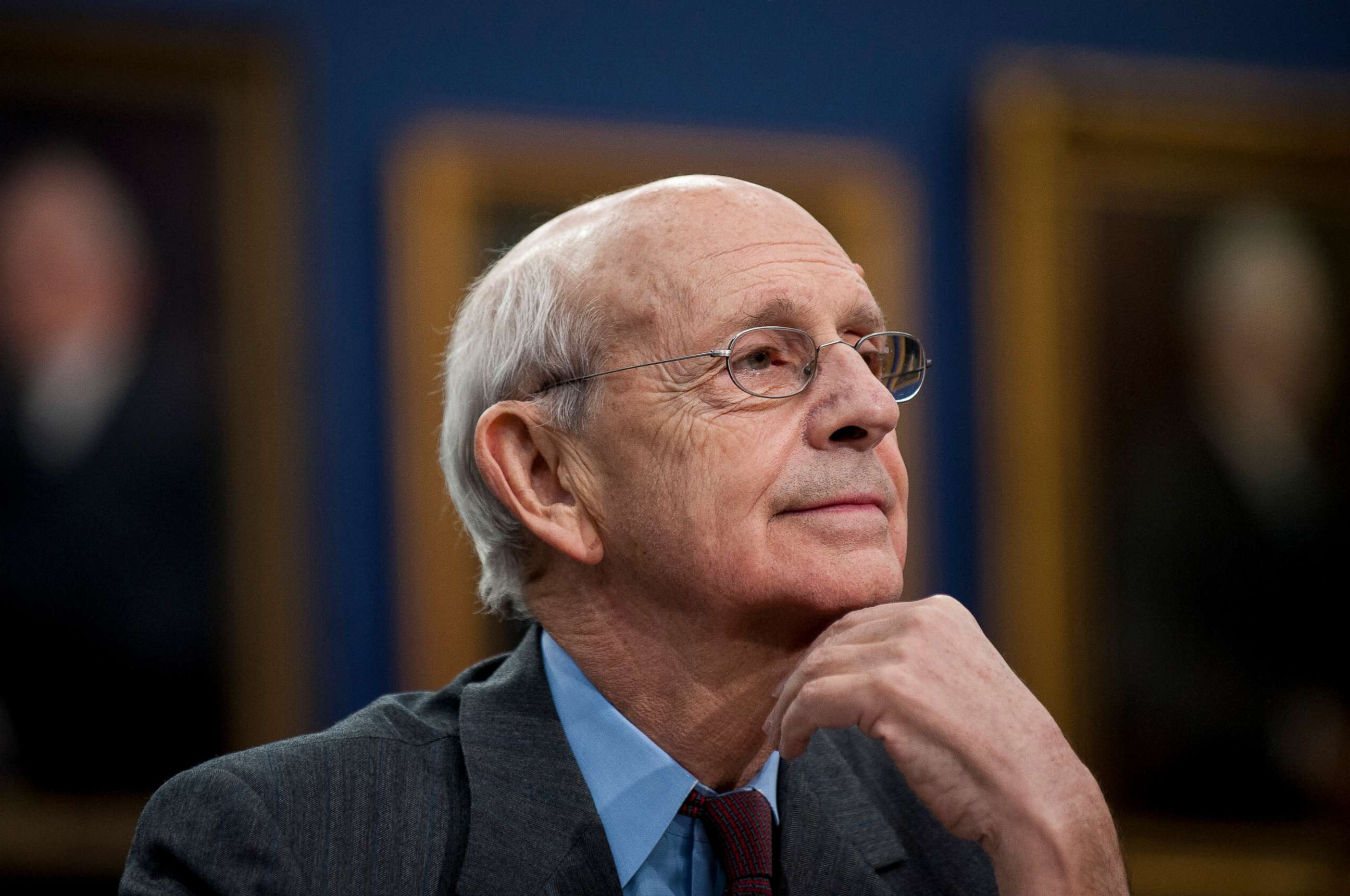 PHOTO: Supreme Court Justice Stephen Breyer listens during a meeting in Washington, March 23, 2015.