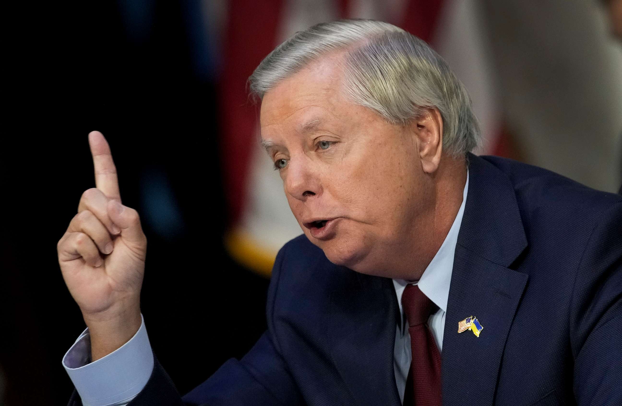 PHOTO: Sen. Lindsey Graham questions Supreme Court nominee Judge Ketanji Brown Jackson during her Senate Judiciary Committee confirmation hearing in the Hart Senate Office Building on Capitol Hill, March 23, 2022.