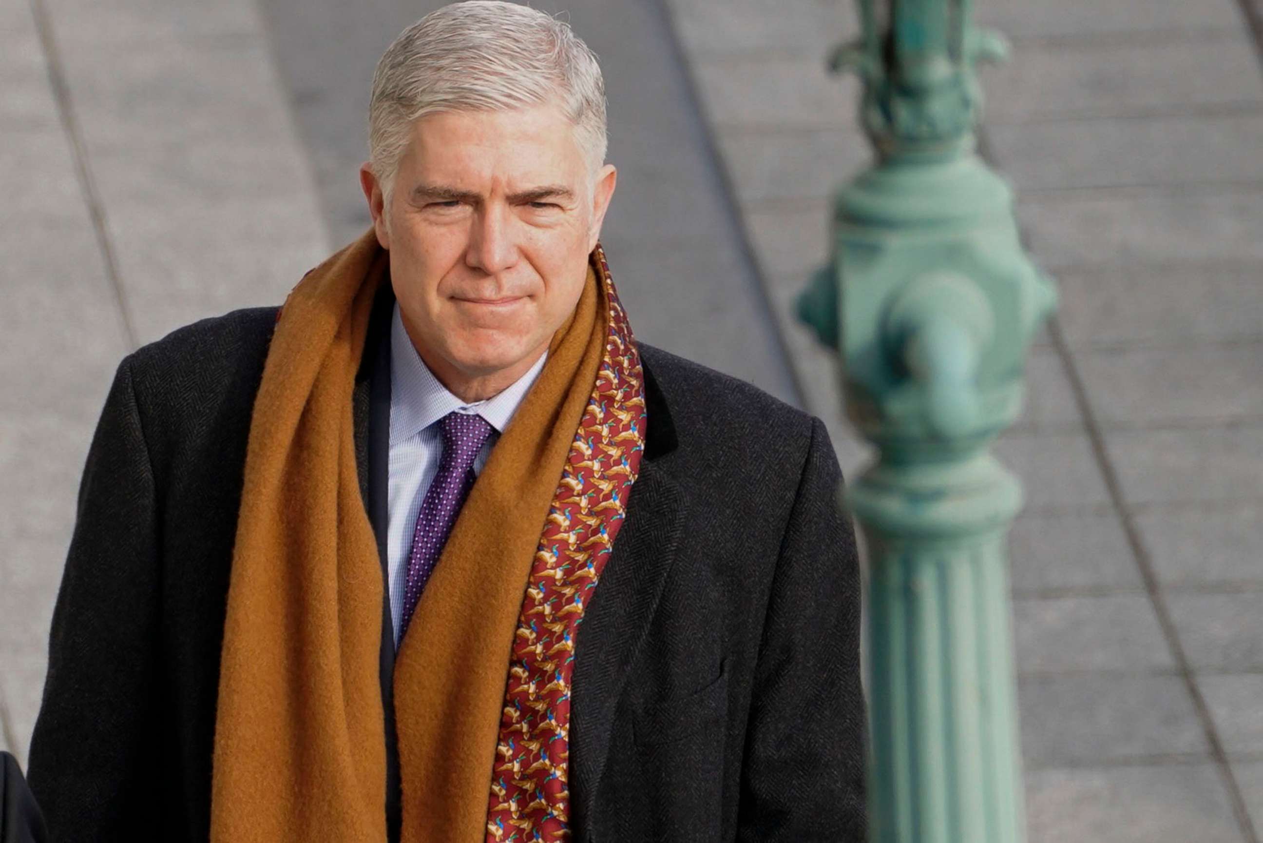 PHOTO: Justice Neil M. Gorsuch arrives at the U.S. Capitol ahead of the inauguration of President Joe Biden in Washington, Jan. 20, 2021.