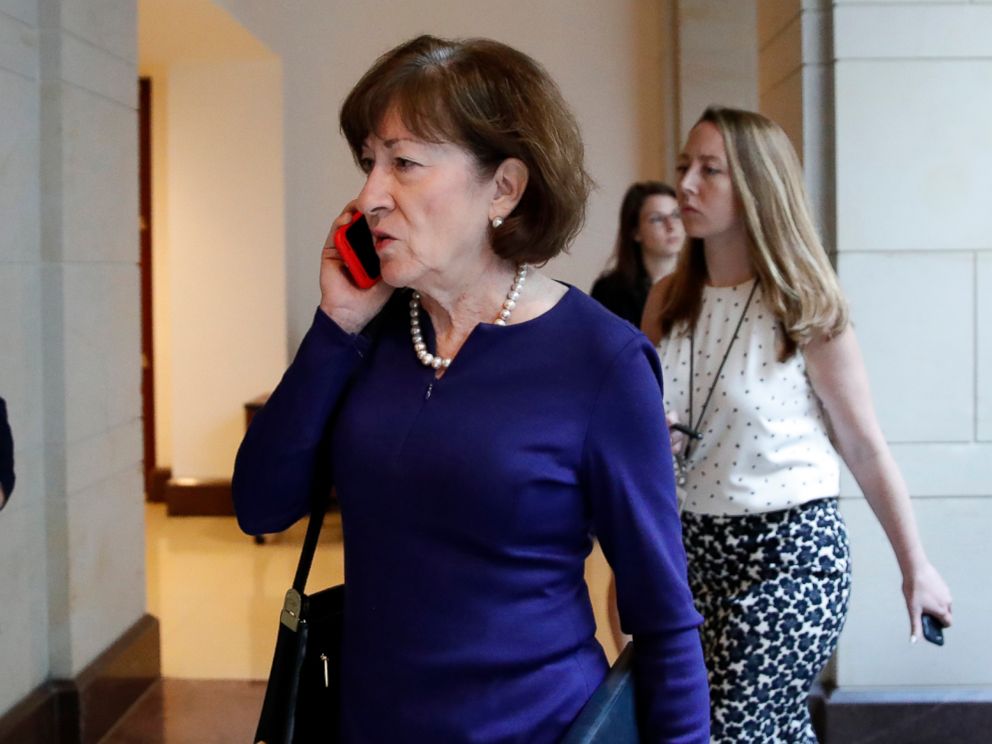 PHOTO: Sen. Susan Collins arrives on Capitol Hill, in Washington, Oct. 4, 2018.