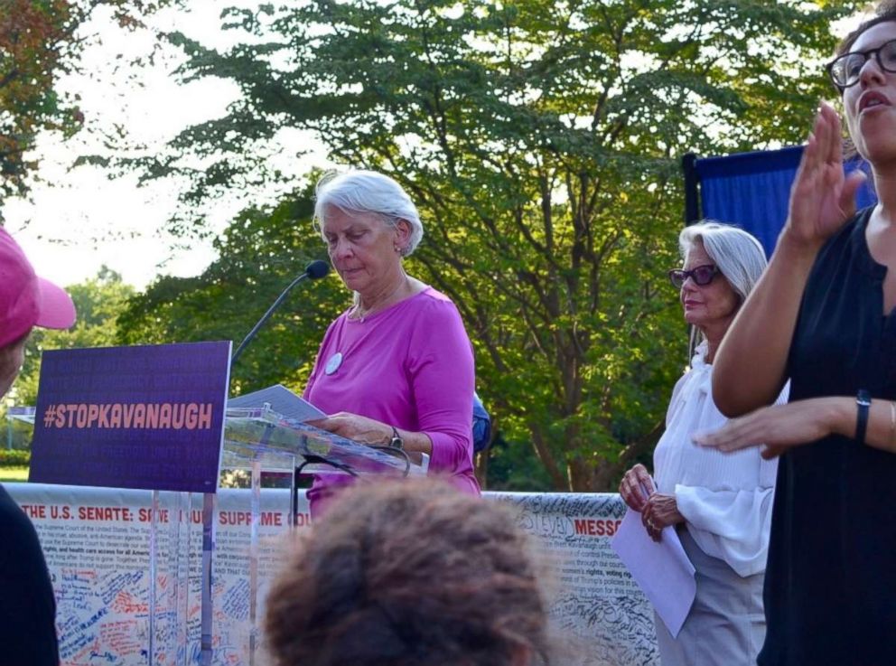 PHOTO: Susan Johnston, 73, prepares to speak at a rally on the Capitol grounds. 