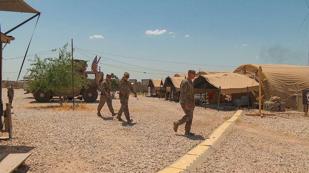 PHOTO:  U.S. service members at a U.S. base in eastern Syria.