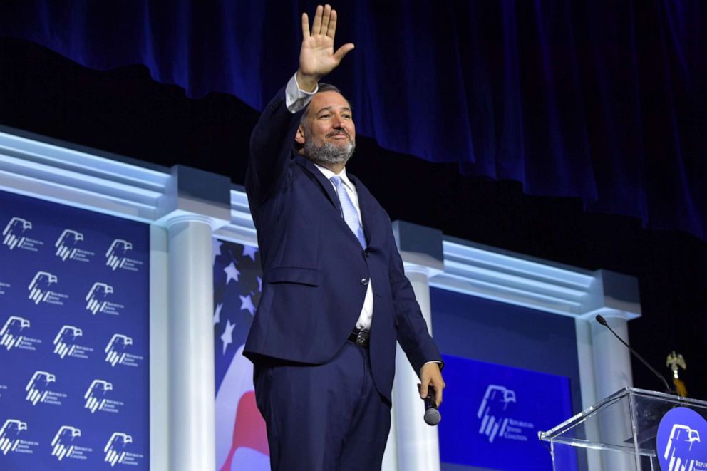 PHOTO: Sen. Ted Cruz, R-Texas, spoke Friday, Nov. 5, 2021, at the Republican Jewish Coalition Annual Leadership Meeting in Las Vegas.
