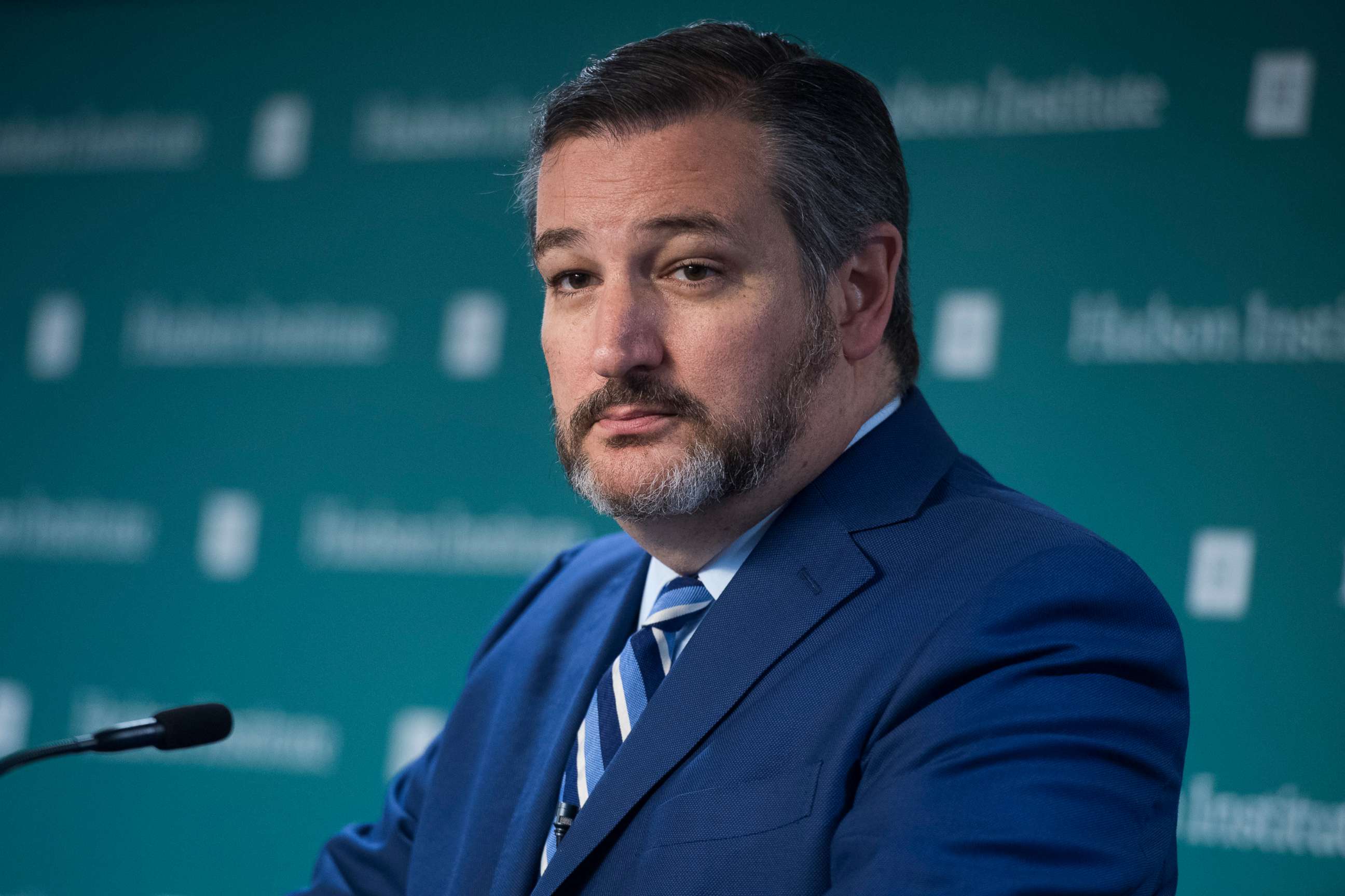 PHOTO: Sen. Ted Cruz speaks during a discussion titled Interventionism vs. Isolationism at the Hudson Institute in Washington, September 3, 2019.