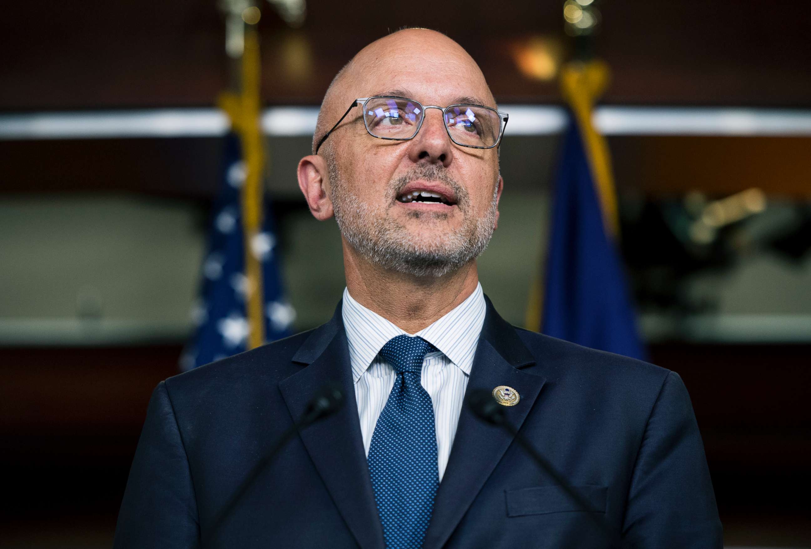 PHOTO: Ted Deutch speaks during a news conference on new gun reform legislation at the Capitol, May 9, 2018, in Washington, DC.