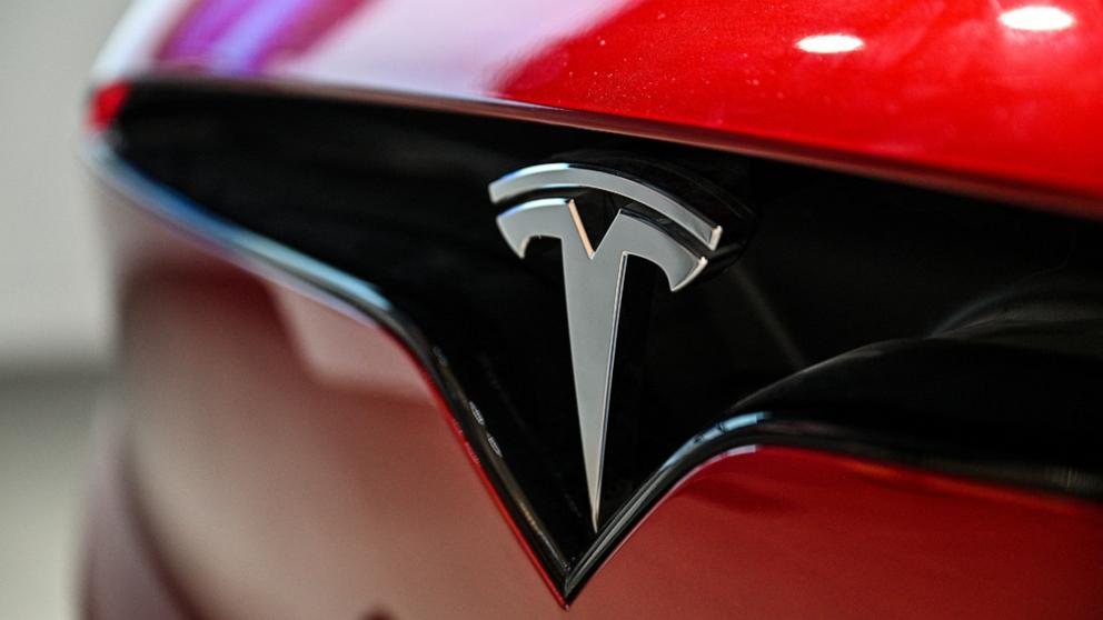 PHOTO: A Tesla Model X car is seen at a showroom March 11, 2025.