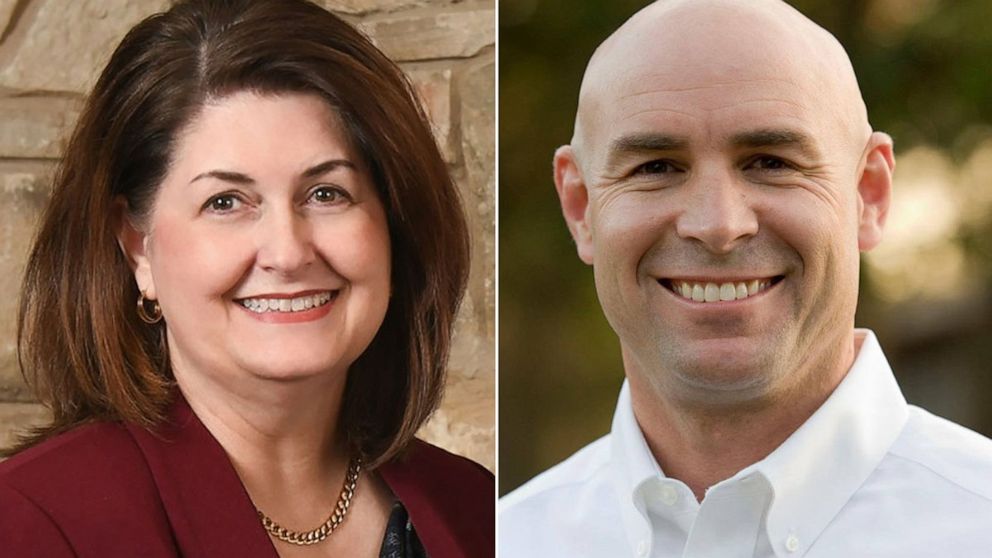 PHOTO: Susan Wright and Texas state Rep. Jake Ellzey, opponents in the Texas Congressional District 6 runoff election.