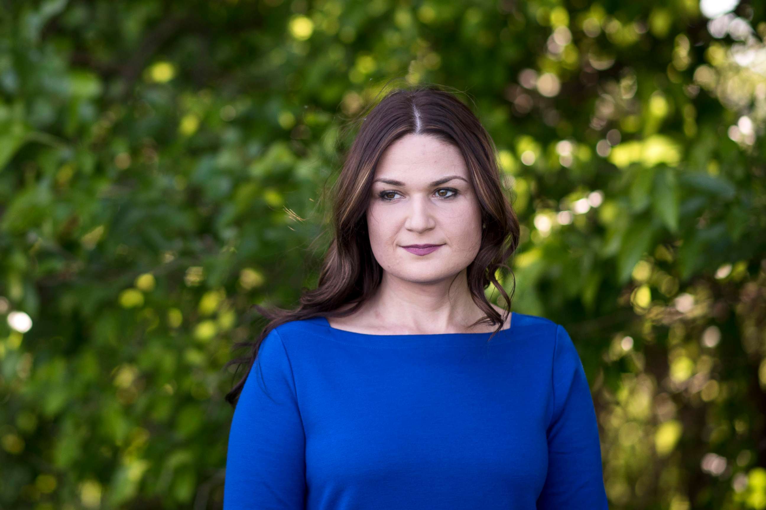 PHOTO: Abby Finkenauer stands for a portrait on her parent's property in Dubuque, Iowa, June 4, 2018. 