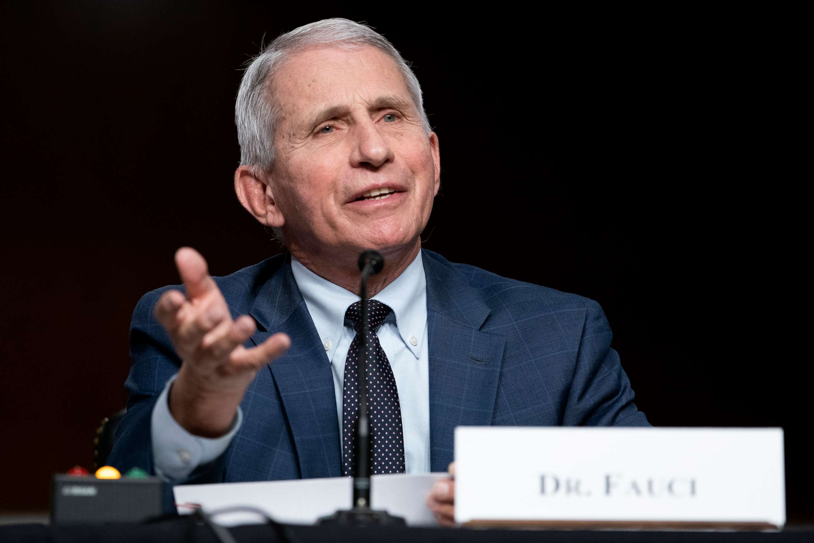 PHOTO: Dr. Anthony Fauci responds to questions at a Senate Health, Education, Labor, and Pensions Committee hearing on Capitol Hill in Washington, Jan. 11, 2022.