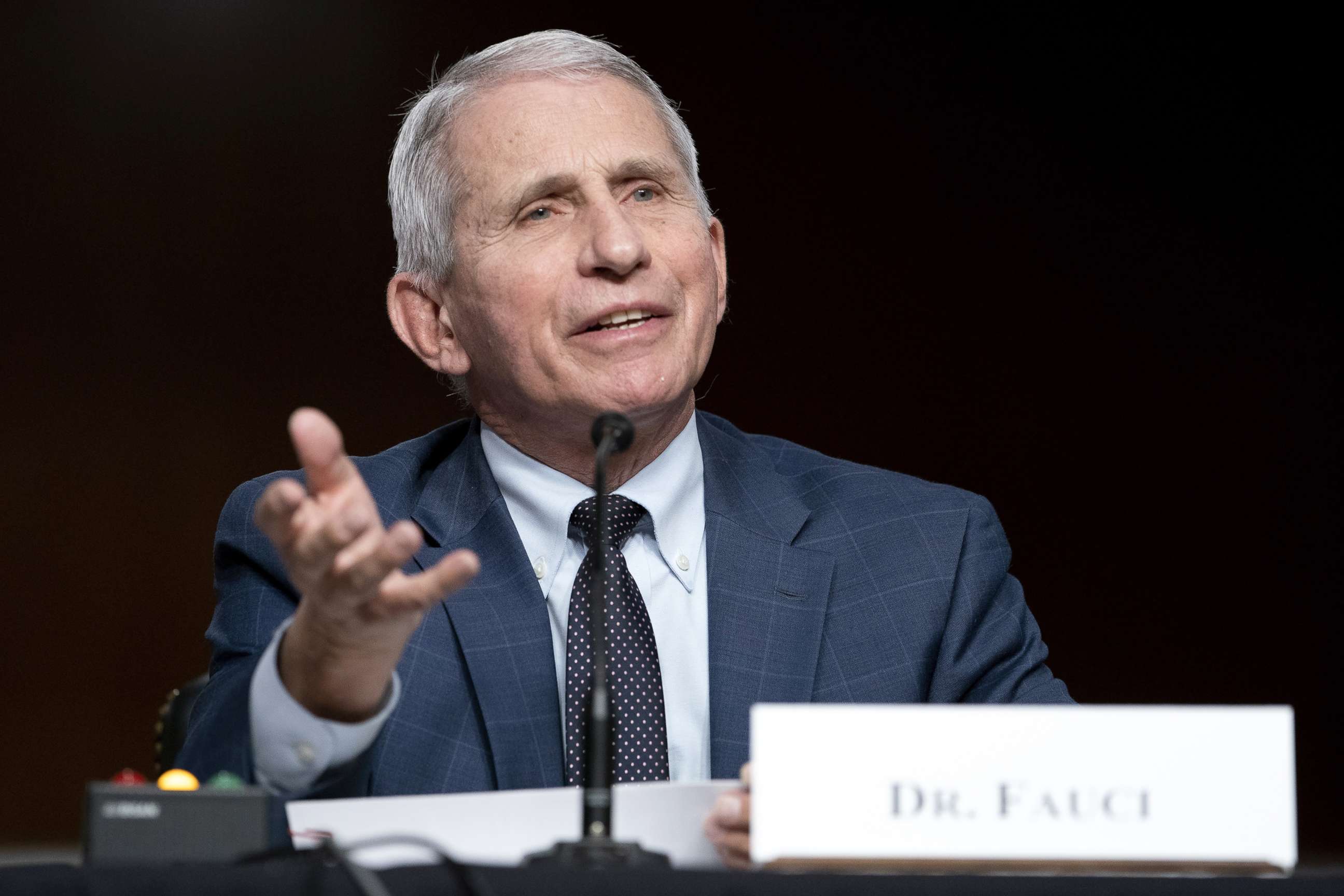 PHOTO: Anthony Fauci speaks during a Senate Health, Education, Labor, and Pensions Committee hearing in Washington, Jan. 11, 2022. 