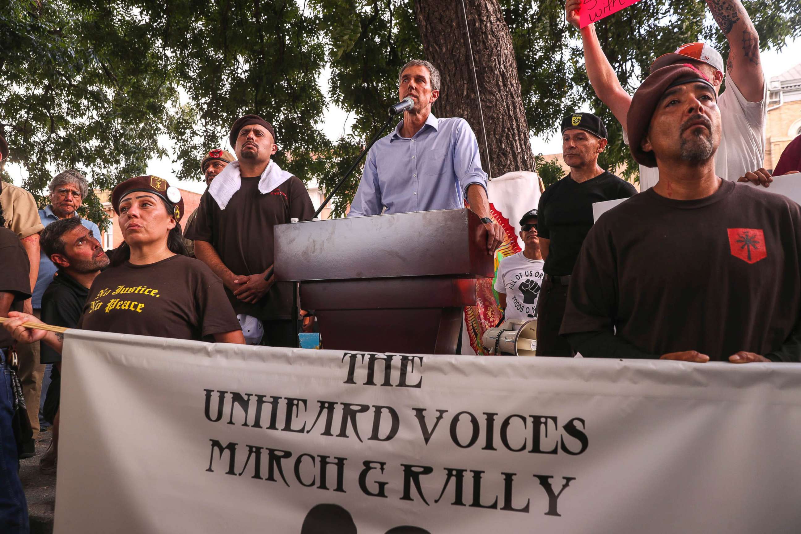 PHOTO: Beto O'Rourke speaks at Uvalde Plaza, Texas, July 10, 2022.