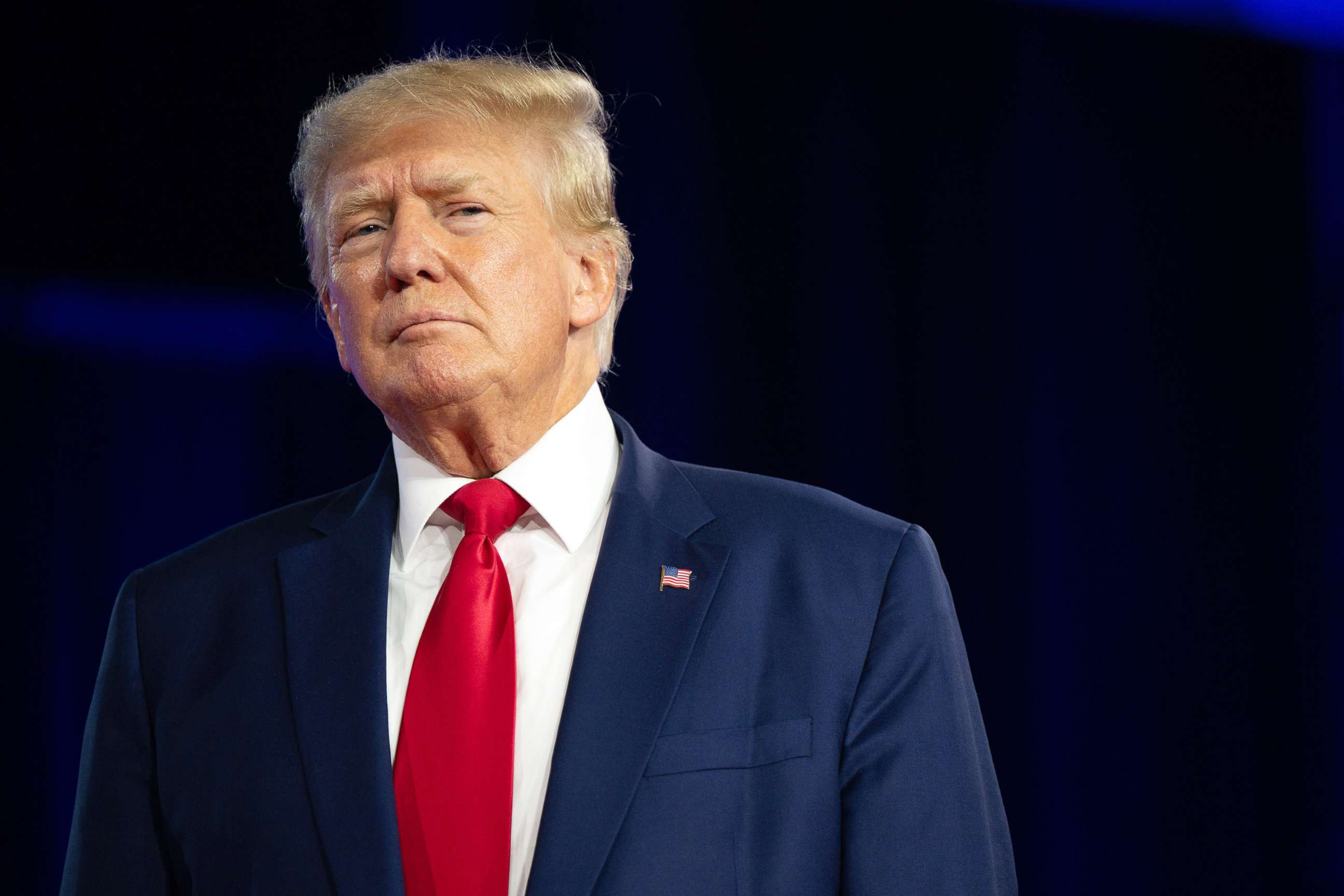 PHOTO: Former U.S. President Donald Trump speaks at the Conservative Political Action Conference in Dallas, Aug. 6, 2022.