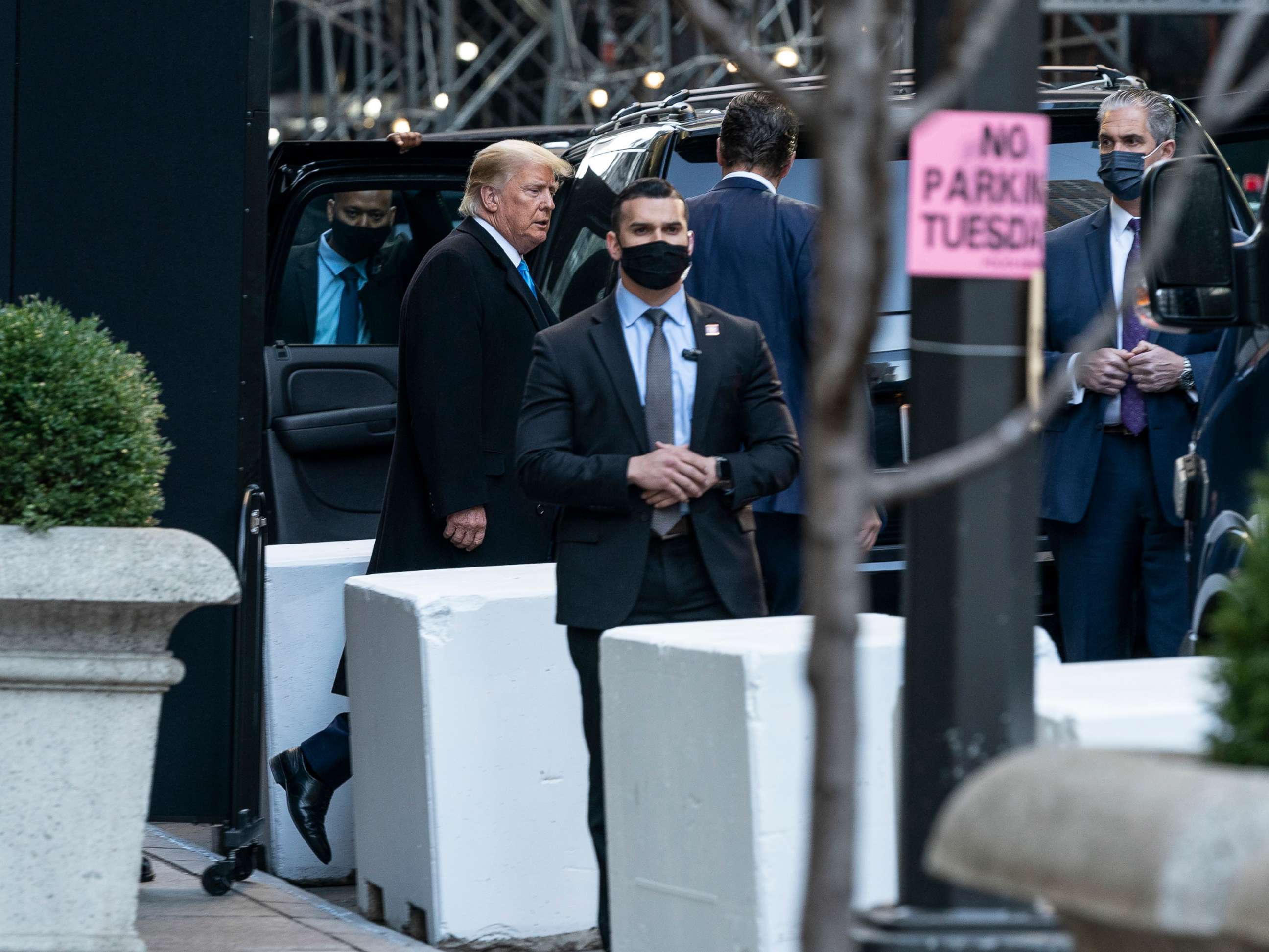 PHOTO: Former President Donald Trump departs Trump Tower after visiting the city of New York, March 9, 2021.