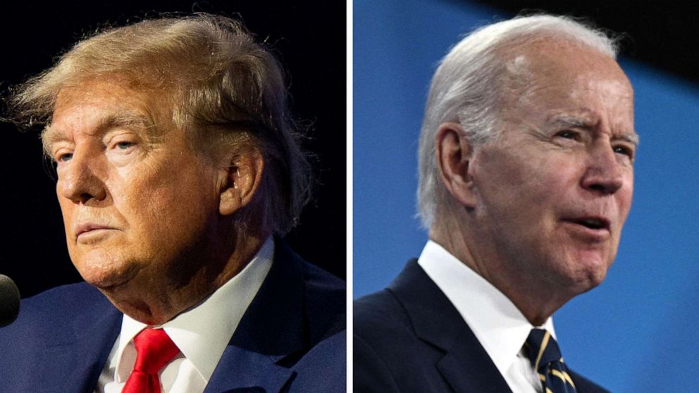 PHOTO: Former President Donald Trump and President Joe Biden are seen in a composite file image.